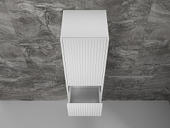 Style Line Шкаф пенал Стокгольм 36 R подвесной белый рифленый софт – фотография-5